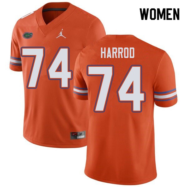Jordan Brand Women #74 Will Harrod Florida Gators College Football Jerseys Orange